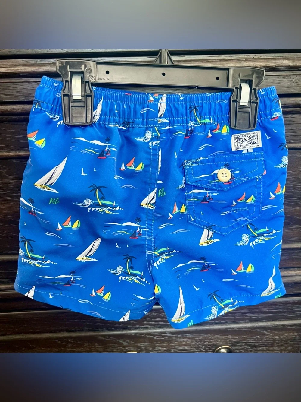Polo by Ralph Lauren Blue Sailboat Print Swim Shorts